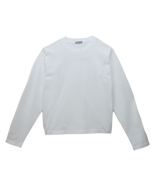 LA MARINE FRANCAISE(マリン フランセーズ)の「スクエアスリーブシャツ(Tシャツ/カットソー・レディース・サックスブルー/ブラック/ホワイト・FREE)」の1枚目の写真