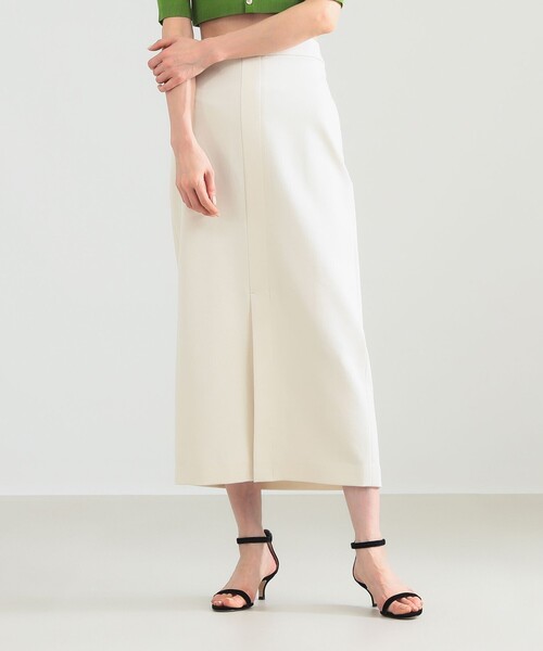 Demi-Luxe BEAMS（デミルクス ビームス）の「ポンチ フロントスリット スカート（スカート・レディース・カーキ/オフホワイト・38/36）」の2枚目の写真