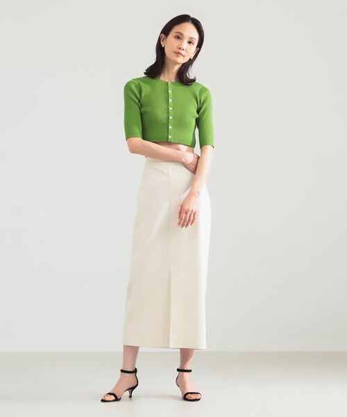 Demi-Luxe BEAMS（デミルクス ビームス）の「ポンチ フロントスリット スカート（スカート・レディース・カーキ/オフホワイト・38/36）」の15枚目の写真