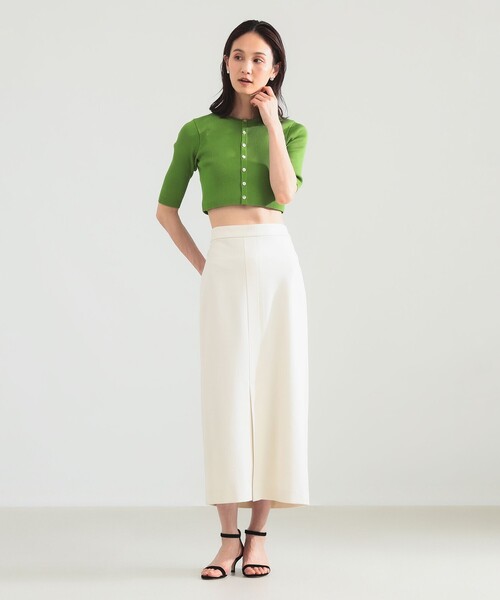 Demi-Luxe BEAMS（デミルクス ビームス）の「ポンチ フロントスリット スカート（スカート・レディース・カーキ/オフホワイト・38/36）」の16枚目の写真