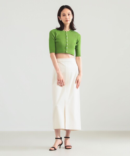 Demi-Luxe BEAMS（デミルクス ビームス）の「ポンチ フロントスリット スカート（スカート・レディース・カーキ/オフホワイト・38/36）」の17枚目の写真