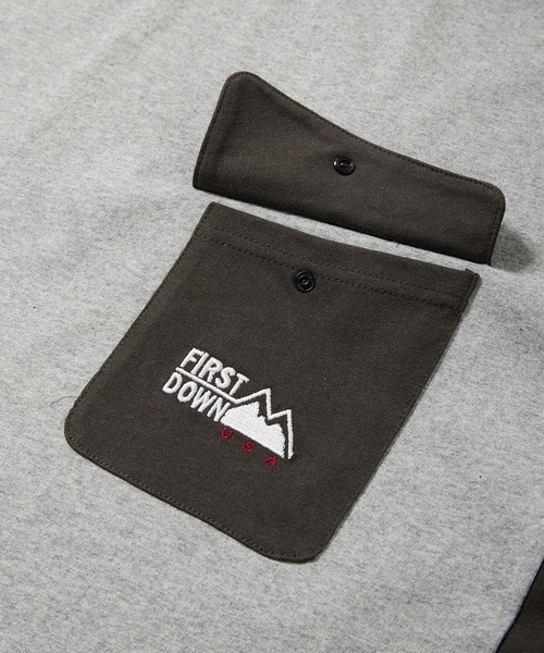 FIRST DOWN（ファーストダウン）の「ポケット ショートスリーブTシャツ（Tシャツ/カットソー・メンズ・杢グレー/ブラック・XL/L/M）」の21枚目の写真