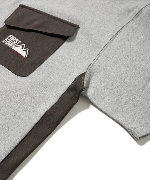 FIRST DOWN（ファーストダウン）の「ポケット ショートスリーブTシャツ（Tシャツ/カットソー・メンズ・杢グレー/ブラック・XL/L/M）」の22枚目の写真
