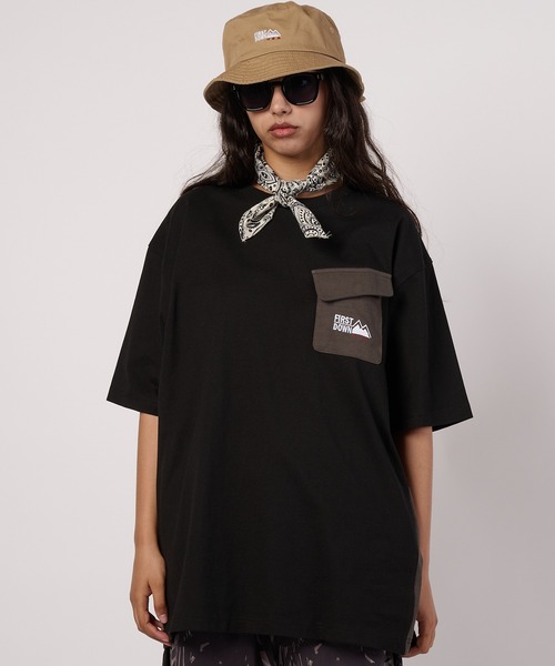 FIRST DOWN（ファーストダウン）の「ポケット ショートスリーブTシャツ（Tシャツ/カットソー・メンズ・杢グレー/ブラック・XL/L/M）」の14枚目の写真