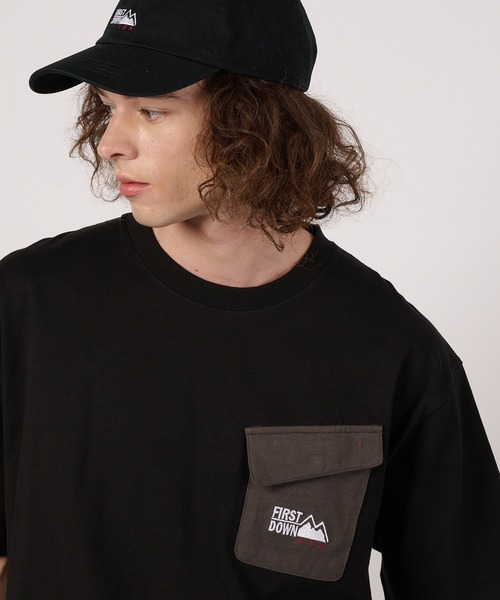 FIRST DOWN（ファーストダウン）の「ポケット ショートスリーブTシャツ（Tシャツ/カットソー・メンズ・杢グレー/ブラック・XL/L/M）」の12枚目の写真