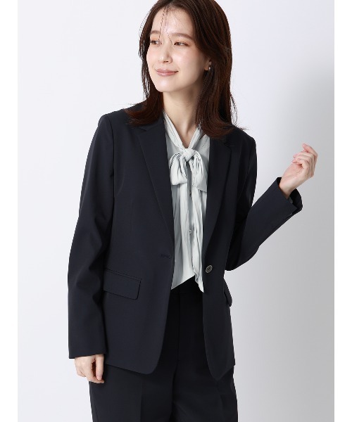 SUIT SQUARE(スーツスクエア)の「ボウタイブラウス/ウォッシャブル/接触冷感/割繊ポリエステル/無地(シャツ/ブラウス・レディース・ベージュ/ネイビー/サックスブルー・38(9号)/40(11号))」の14枚目の写真