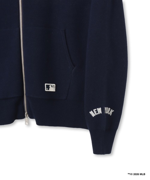 MLB(メジャーリーグベースボール)の「atmos pink x MLB Knit Hoodie / アトモス ピンク MLB ニット フーディー【SP】(パーカー・レディース・ブルー/ブラウン/ネイビー・FREE)」の6枚目の写真
