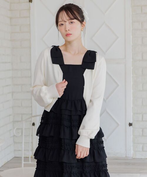 ems excite（エムズエキサイト）の「【セットアイテム】フリルティアードOP＆カーデSET（ワンピース・レディース・ブラック/ナチュラル/ピンク・FREE）」の11枚目の写真