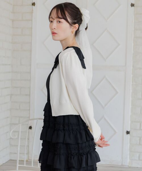 ems excite（エムズエキサイト）の「【セットアイテム】フリルティアードOP＆カーデSET（ワンピース・レディース・ブラック/ナチュラル/ピンク・FREE）」の14枚目の写真