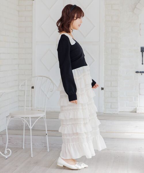 ems excite（エムズエキサイト）の「【セットアイテム】フリルティアードOP＆カーデSET（ワンピース・レディース・ブラック/ナチュラル/ピンク・FREE）」の17枚目の写真