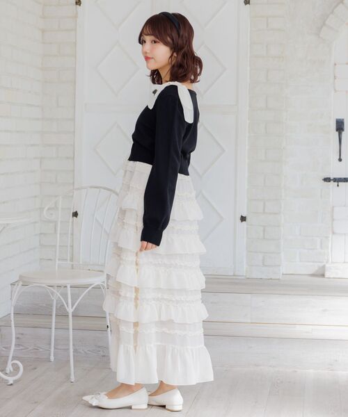 ems excite（エムズエキサイト）の「【セットアイテム】フリルティアードOP＆カーデSET（ワンピース・レディース・ブラック/ナチュラル/ピンク・FREE）」の19枚目の写真