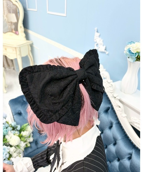 Ank Rouge(アンクルージュ)の「レースのリボンバレッタ(バレッタ/ヘアクリップ・レディース・ホワイト/ブラック・FREE)」の15枚目の写真