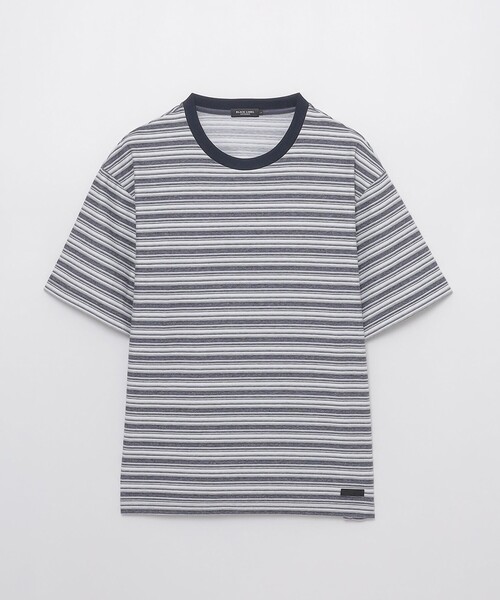 フェードカラーマルチボーダーTシャツ（Tシャツ/カットソー）｜BLACK