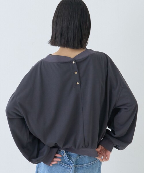 Rouge vif Anna（ルージュヴィフアンナ）の「ポリスパンパフスリーブイージーカットプルオーバー/吸水速乾（Tシャツ/カットソー・レディース・カーキ/オフホワイト/チャコールグレー・フリー）」の3枚目の写真