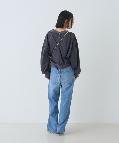 Rouge vif Anna（ルージュヴィフアンナ）の「ポリスパンパフスリーブイージーカットプルオーバー/吸水速乾（Tシャツ/カットソー・レディース・カーキ/オフホワイト/チャコールグレー・フリー）」の19枚目の写真