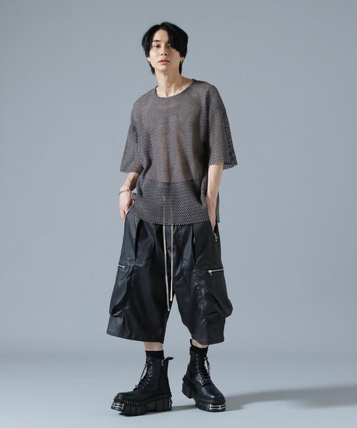 DANKE SCHON（ダンケシェーン）の「DankeSchon/ダンケシェーン/MESH S/S TEE（Tシャツ/カットソー・メンズ・ホワイト/ブラック/グレー・F）」の6枚目の写真