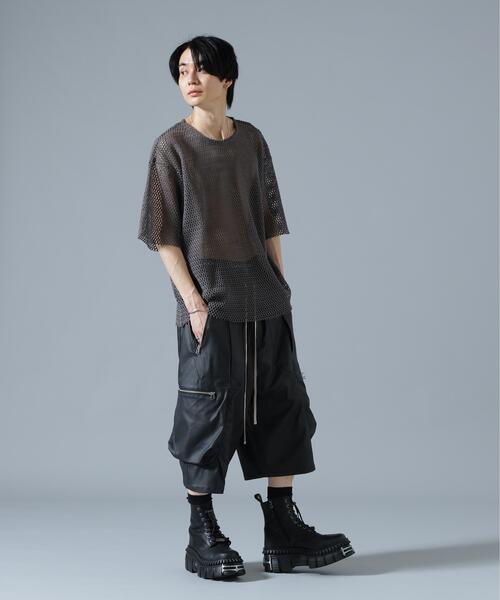 DANKE SCHON（ダンケシェーン）の「DankeSchon/ダンケシェーン/MESH S/S TEE（Tシャツ/カットソー・メンズ・ホワイト/ブラック/グレー・F）」の7枚目の写真