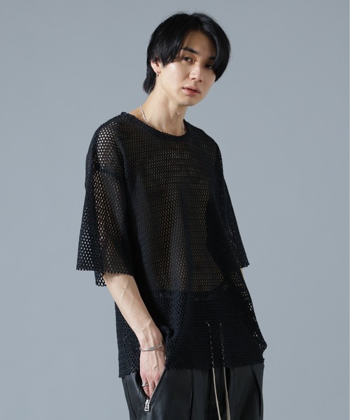 DANKE SCHON(ダンケシェーン)の「DankeSchon/ダンケシェーン/MESH S/S TEE(Tシャツ/カットソー・メンズ・ホワイト/ブラック/グレー・F)」の8枚目の写真