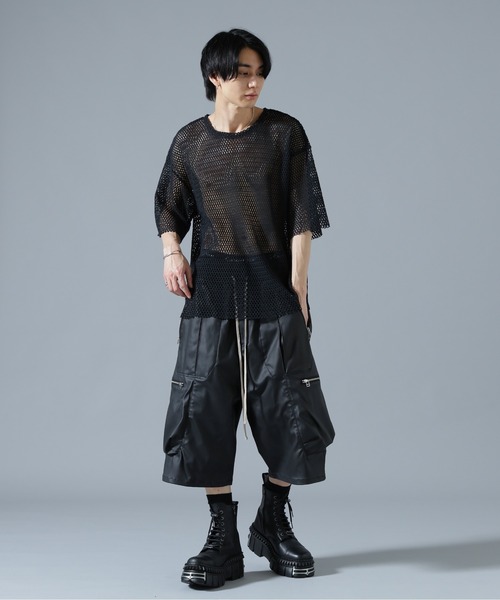 DANKE SCHON(ダンケシェーン)の「DankeSchon/ダンケシェーン/MESH S/S TEE(Tシャツ/カットソー・メンズ・ホワイト/ブラック/グレー・F)」の10枚目の写真