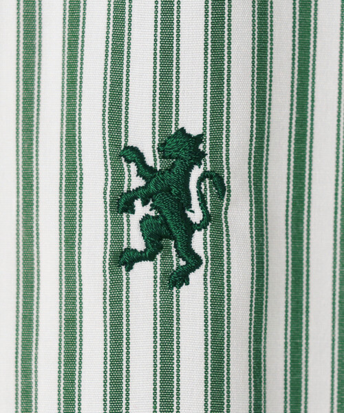 GYMPHLEX(ジムフレックス)の「Gymphlex | コットン ストライプ 長袖ギャザーシャツ MEN(シャツ/ブラウス・メンズ・グリーン系その他・L)」の9枚目の写真