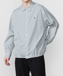 GYMPHLEX | Gymphlex | コットン ストライプ 長袖ギャザーシャツ MEN(シャツ/ブラウス)