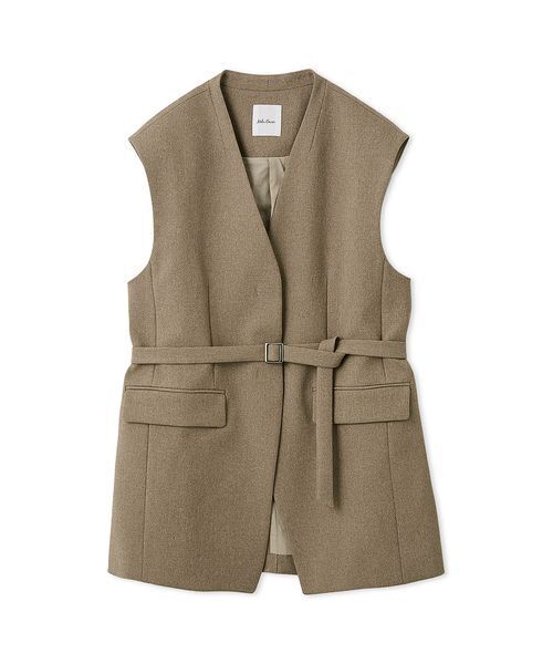 Mila Owen（ミラオーウェン）の「共ベルト付きオーバーサイズノーカラーベスト（その他アウター・レディース・ベージュ/アイボリー/マルチ・0/1）」の20枚目の写真