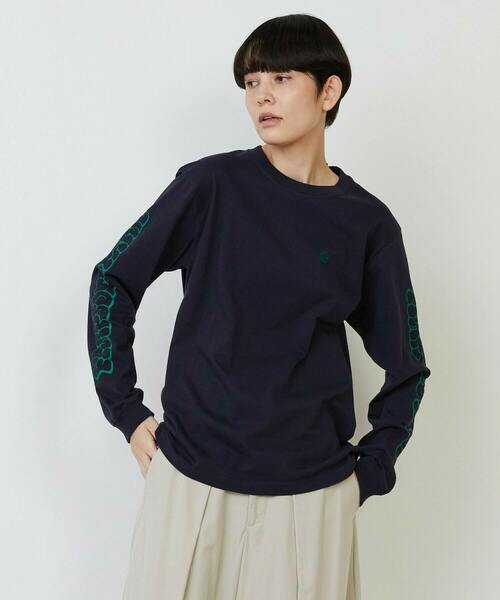 FRAPBOIS PARK(フラボアパーク)の「パークL/S T(Tシャツ/カットソー・レディース・オリーブ/ネイビー/ホワイト・1/2)」の3枚目の写真