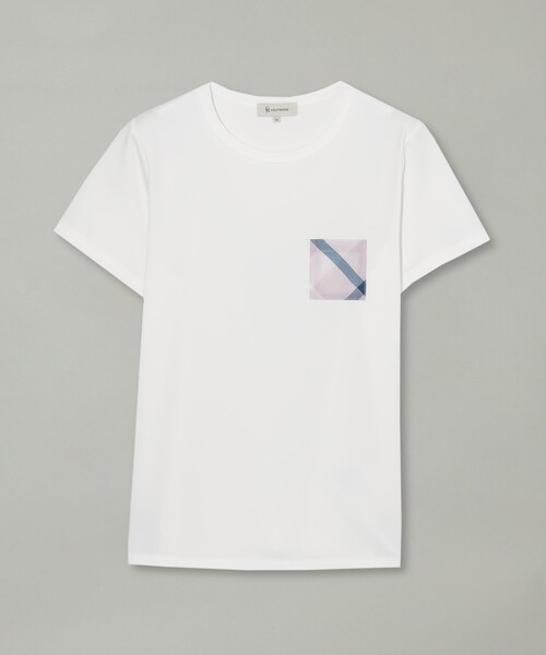 CB CRESTBRIDGE（シービークレストブリッジ）の「チェックポケットベイビーTシャツ（Tシャツ/カットソー・レディース・ブルー系その他2/ブラック/オフホワイト・M）」の12枚目の写真