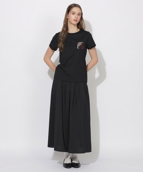CB CRESTBRIDGE（シービークレストブリッジ）の「チェックポケットベイビーTシャツ（Tシャツ/カットソー・レディース・ブルー系その他2/ブラック/オフホワイト・M）」の11枚目の写真