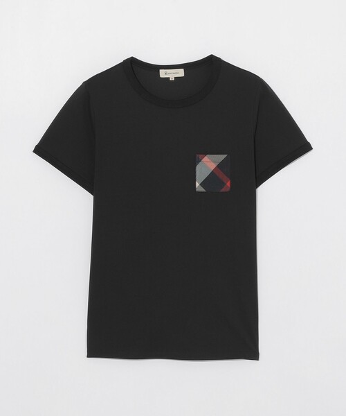 CB CRESTBRIDGE（シービークレストブリッジ）の「チェックポケットベイビーTシャツ（Tシャツ/カットソー・レディース・ブルー系その他2/ブラック/オフホワイト・M）」の8枚目の写真