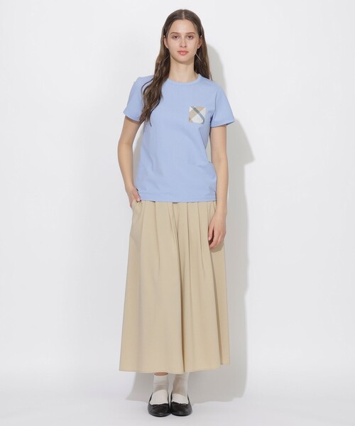 CB CRESTBRIDGE（シービークレストブリッジ）の「チェックポケットベイビーTシャツ（Tシャツ/カットソー・レディース・ブルー系その他2/ブラック/オフホワイト・M）」の7枚目の写真