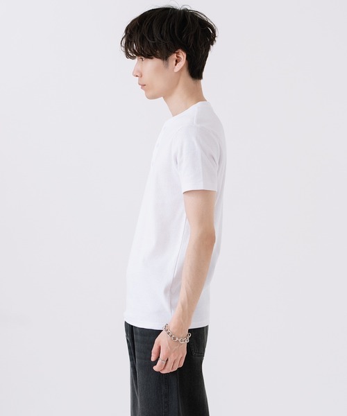 improves(インプローブス)の「スパンテレコ ヘンリーネック 無地 半袖 Tシャツ(Tシャツ/カットソー・メンズ・グレー/ブラック/ホワイト・MEDIUM/LARGE/X-LARGE)」の5枚目の写真