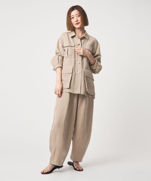 conte（コンテ）の「＜conte＞ボリューム イージーパンツ（その他パンツ・レディース・ベージュ/ホワイト・38/36）」の4枚目の写真