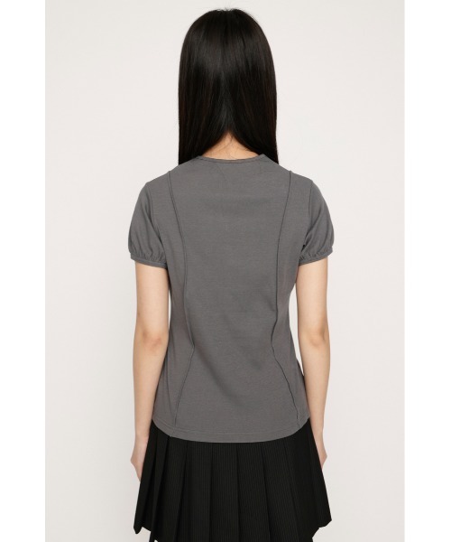 SLY(スライ)の「FRONT BUTTON TIE TOPS フロントボタンタイトップス 春服(Tシャツ/カットソー・レディース・ブラック/ホワイト/レッド/グレー・FREE)」の18枚目の写真