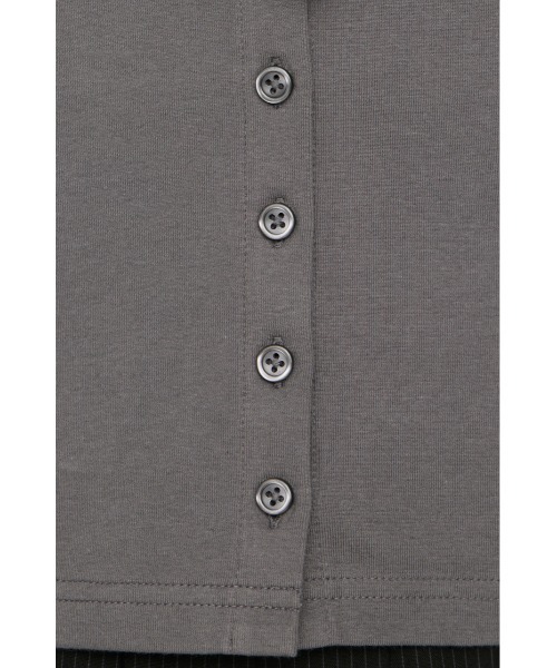 SLY(スライ)の「FRONT BUTTON TIE TOPS フロントボタンタイトップス 春服(Tシャツ/カットソー・レディース・ブラック/ホワイト/レッド/グレー・FREE)」の21枚目の写真