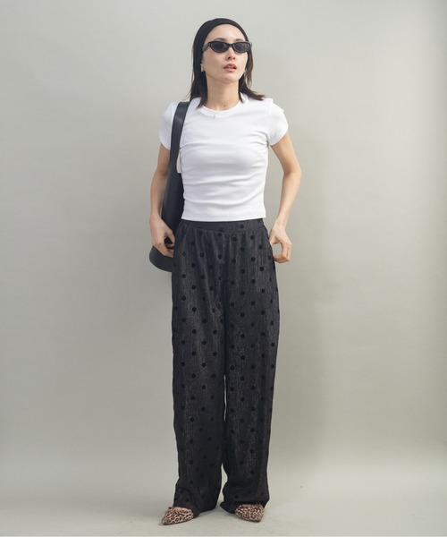 lodie(ロディ)の「ドット ワイドイージーパンツ(その他パンツ・レディース・ブラック/ベージュ・FREE)」の5枚目の写真