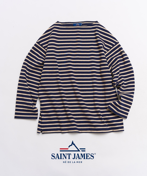 SAINT JAMES（セントジェームス）の「SAINT JAMES / セントジェームス 別注 ウエッソンルーズ（Tシャツ/カットソー・メンズ・ネイビー/グリーン・5/4/6）」の2枚目の写真
