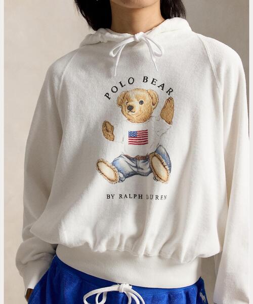 POLO RALPH LAUREN（ポロ ラルフ ローレン）の「シュランケン フィット Polo ベア テリー フーディ（パーカー・レディース・ホワイト・S/XS/M/L）」の5枚目の写真
