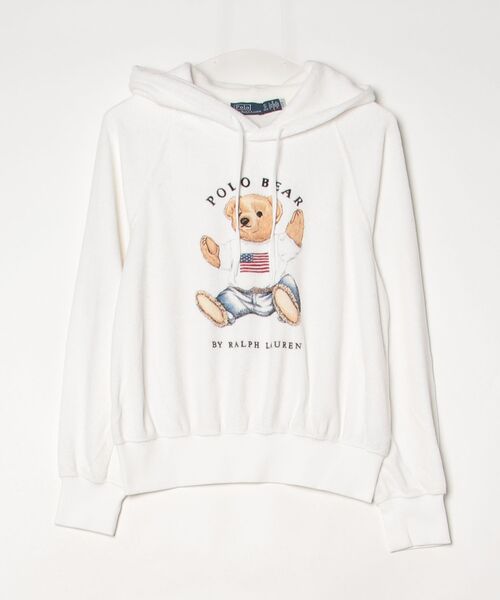 POLO RALPH LAUREN（ポロ ラルフ ローレン）の「シュランケン フィット Polo ベア テリー フーディ（パーカー・レディース・ホワイト・S/XS/M/L）」の6枚目の写真
