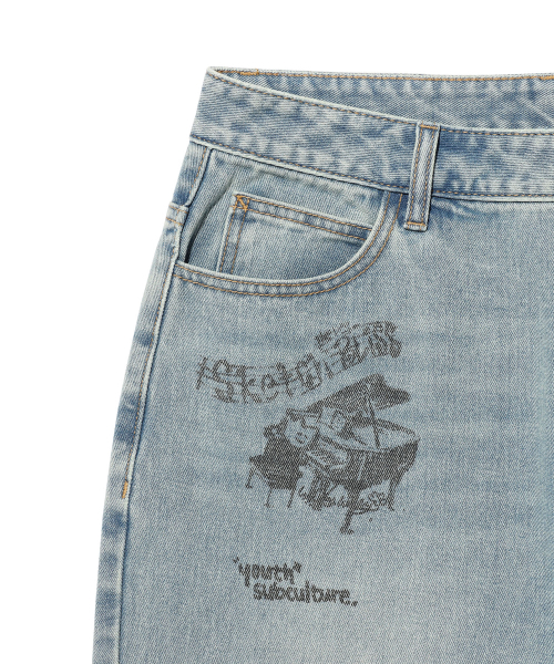 Wacky WiLLy(ワッキーウィリー)の「ストレートグラフィックデニムパンツブルー(デニムパンツ・レディース・その他・SMALL/MEDIUM/LARGE/X-LARGE)」の5枚目の写真