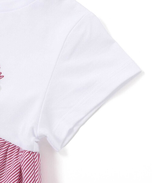 BeBe Petits Pois Vert（ベベプチポワヴェール）の「【店舗限定】ストライプ切り替えトップス＋ショートパンツセットアップ(95～150cm)（セットアップ・キッズ・ブルー系その他2/レッド系その他・110cm/120cm/95cm/100cm/140cm/130cm/150cm）」の9枚目の写真