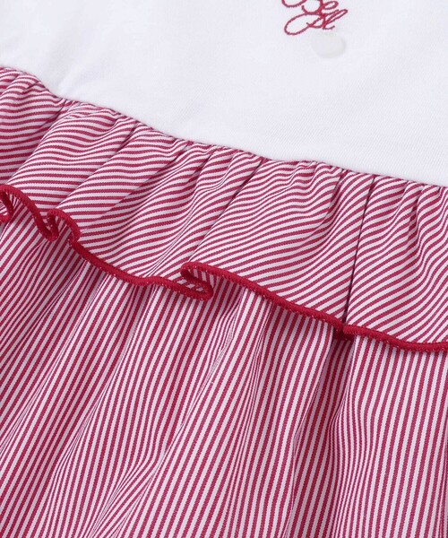 BeBe Petits Pois Vert（ベベプチポワヴェール）の「【店舗限定】ストライプ切り替えトップス＋ショートパンツセットアップ(95～150cm)（セットアップ・キッズ・ブルー系その他2/レッド系その他・110cm/120cm/95cm/100cm/140cm/130cm/150cm）」の10枚目の写真