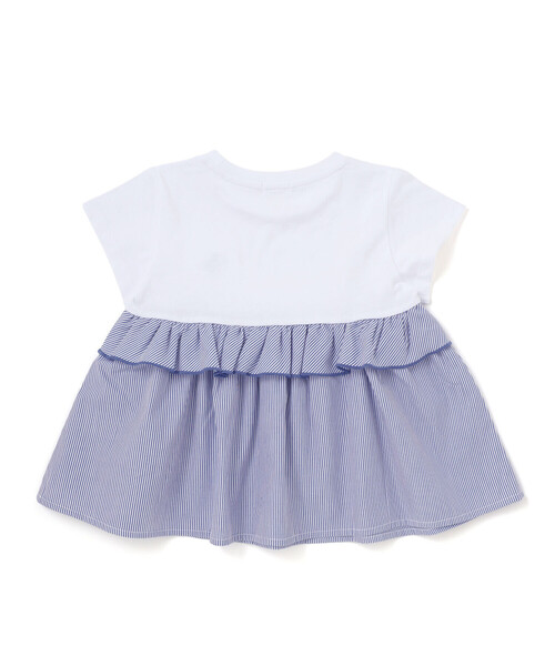 BeBe Petits Pois Vert（ベベプチポワヴェール）の「【店舗限定】ストライプ切り替えトップス＋ショートパンツセットアップ(95～150cm)（セットアップ・キッズ・ブルー系その他2/レッド系その他・110cm/120cm/95cm/100cm/140cm/130cm/150cm）」の18枚目の写真