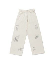 TATTOO FLASH PRINT MODERN DENIM WIDE CUT
