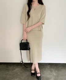 セール】サマーニット×Iラインスカートセットアップ（セットアップ