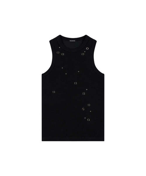 DAUSPICE(ディーオスピス)の「(DUC) Eyelet Stud Tank Top Black(Tシャツ/カットソー・レディース・ブラック・ONE SIZE)」の1枚目の写真