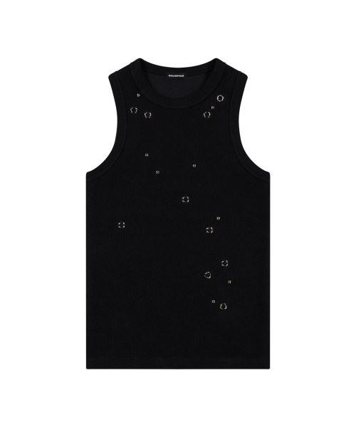 DAUSPICE(ディーオスピス)の「(DUC) Eyelet Stud Tank Top Black(Tシャツ/カットソー・レディース・ブラック・ONE SIZE)」の2枚目の写真