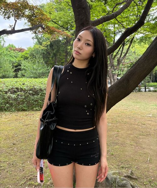 DAUSPICE(ディーオスピス)の「(DUC) Eyelet Stud Tank Top Black(Tシャツ/カットソー・レディース・ブラック・ONE SIZE)」の4枚目の写真