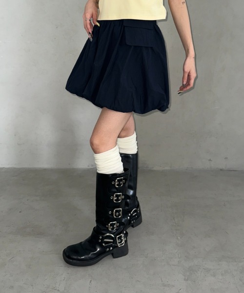 Bamm(バム)の「ナイロンバルーンミニスカート(スカート・レディース・グレー/ネイビー/ブラック・FREE)」の21枚目の写真