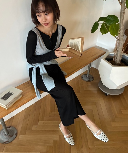 FUULLY STUDIO(フーリィーステューディオ)の「スクエアトゥドットパンプス(パンプス・レディース・アイボリー/ブラック・SMALL/MEDIUM/LARGE)」の7枚目の写真
